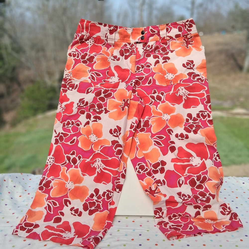 New York & Company Girls Floral Shorts - Pink & Orange